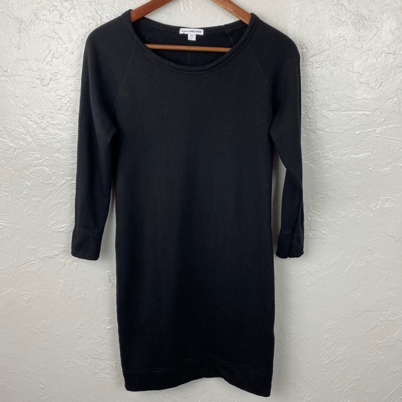 James Perse Sweaters Standard James Perse Black Raglan Terry Knit